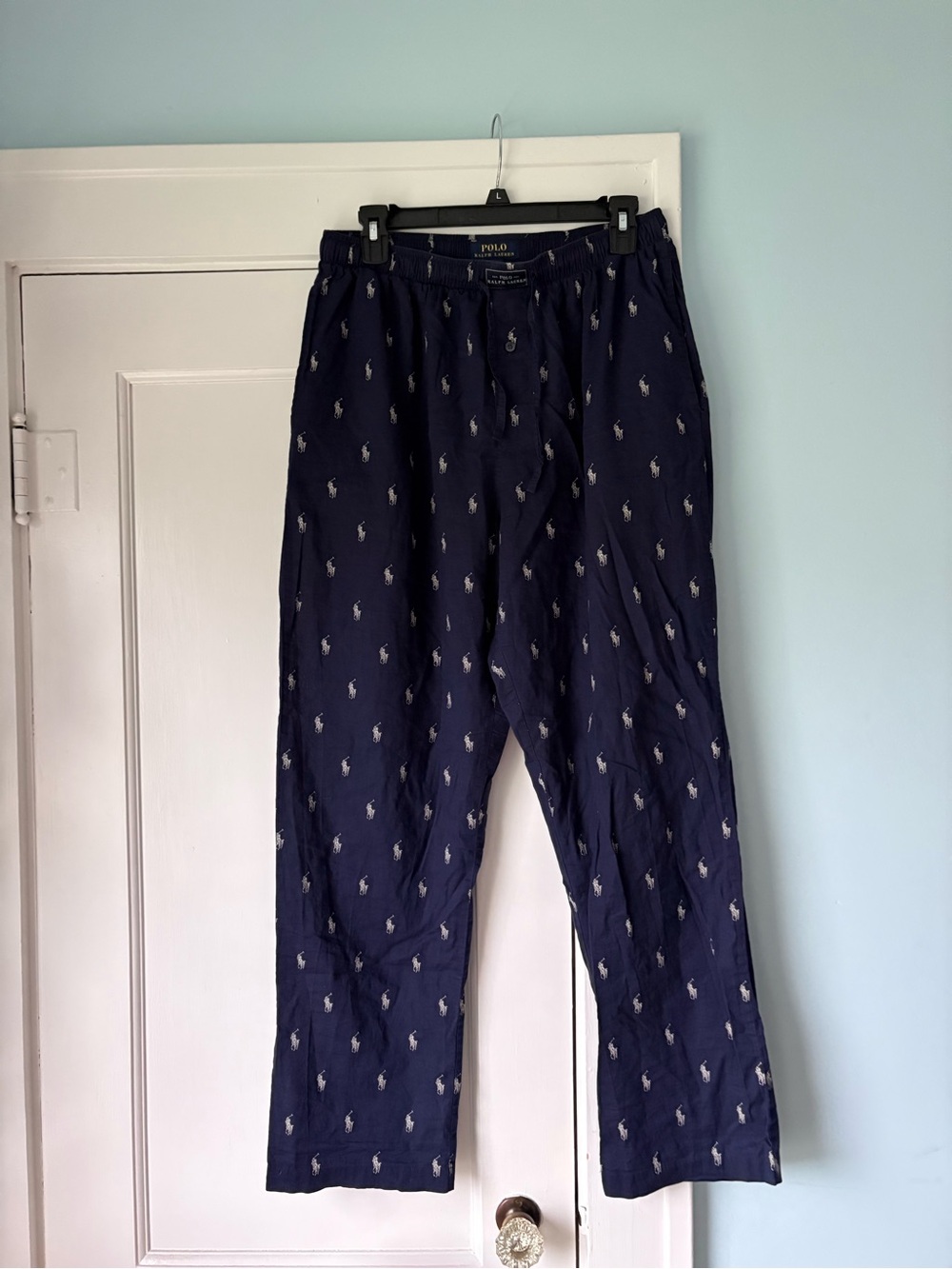 Polo Ralph Lauren Navy All Over Pony Print Woven Preppy Lounge Pajama Pants